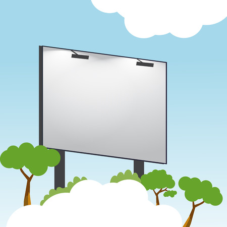Billboard on a Cloud - Vector Illustrationのイラスト素材
