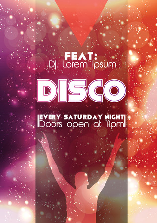 Disco Party Poster Background Template - Vector Illustrationのイラスト素材