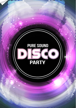 Disco Party Poster Background Template - Vector Illustrationのイラスト素材