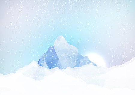 Snowy mountains - Vector Illustrationのイラスト素材
