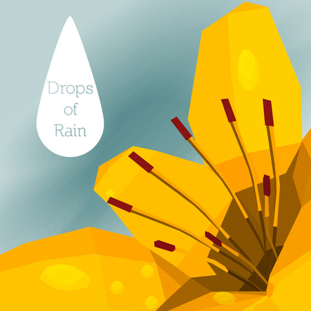 Abstract flower Tiger Lily with Drops of Rainのイラスト素材