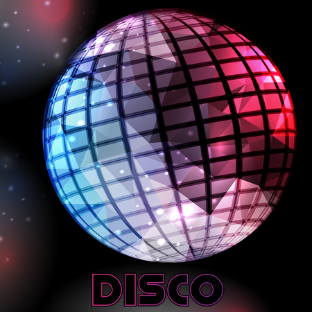 Disco Party Flyer Background Template with Disco Ball Illustrationのイラスト素材