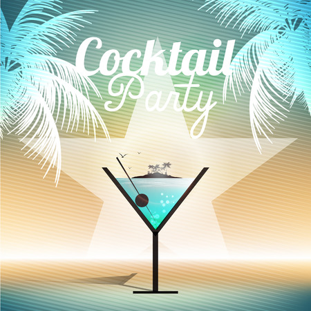 Cocktail Party Invitation Poster のイラスト素材