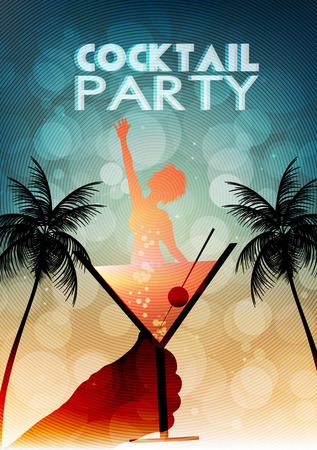 Cocktail Party Invitation Poster Template のイラスト素材