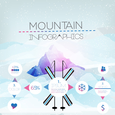 Mountains Infographic - Vector Illustrationのイラスト素材