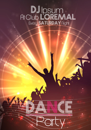 Dance Party Poster Background Template - Vector Illustrationのイラスト素材