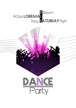 Modern Dance Party Poster Background Template - Vector Illustrationのイラスト素材