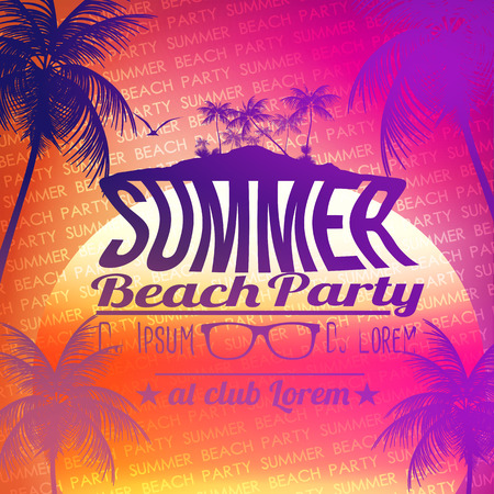 Summer Beach Party Poster - Vector Illustrationのイラスト素材