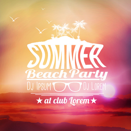 Summer Beach Party Poster - Vector Illustrationのイラスト素材