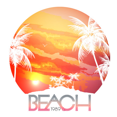 Summer Beach Party Poster - Vector Illustrationのイラスト素材