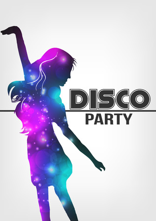 Disco Night Party Poster Background Template - Vector Illustrationのイラスト素材