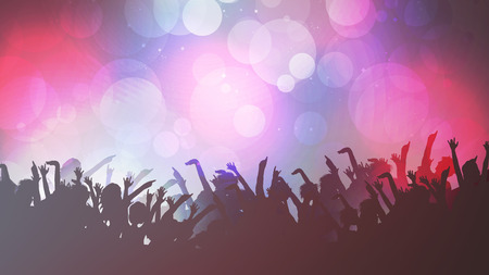 Party People Crowd, Festive Disco Event Background - Vector Illustrationのイラスト素材