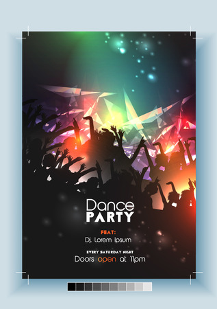 Dance Party Poster Template - Vector Illustrationのイラスト素材