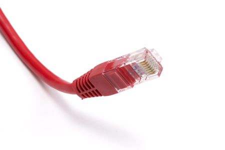 Computer Network Cable isolated on white backgroundの写真素材