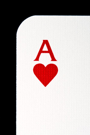 Ace of hearts isolated on black