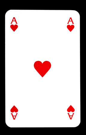 Ace of hearts isolated on black