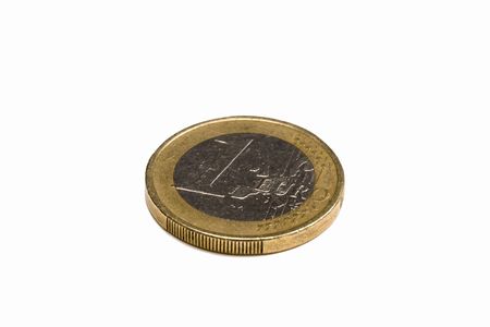 One Euro Coin isolated on white backgroundの写真素材