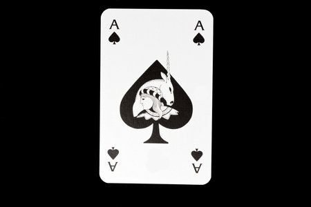 Ace of Spades isolated on black background