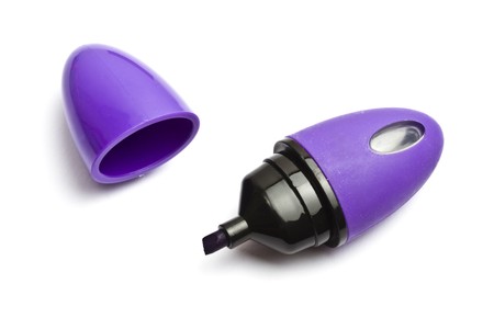 Mini highlighter isolated on white backgroundの写真素材