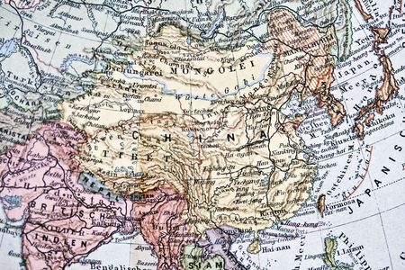 Ancient map of China closeupの写真素材