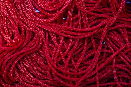 Texture of red thread background の写真素材