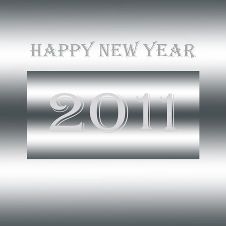 Abstract metal background of Happy New Year greeting card