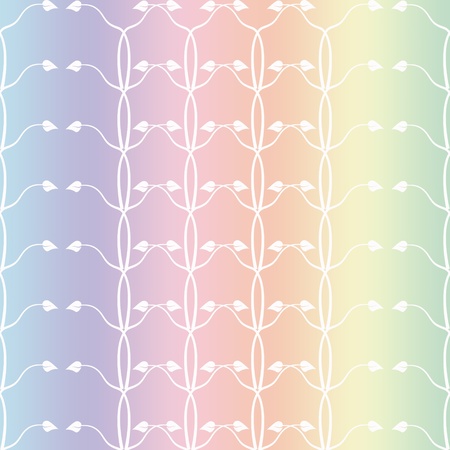 Seamless wallpaper of floral pattern on rainbow color backgroundの写真素材