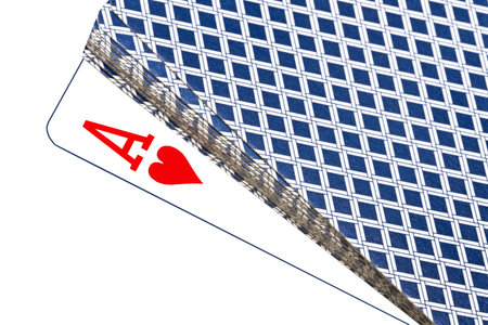 Ace of heart closeup on white background のeditorial素材