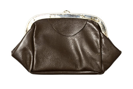 Old purse isolated on white background 