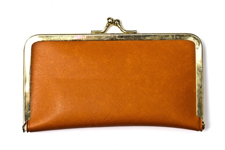 Old purse isolated on white background 
の写真素材
