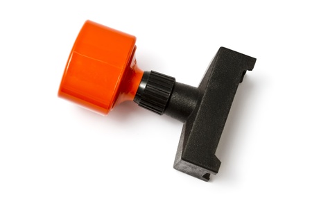 A rubber stamp isolated on white backgroundの写真素材