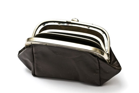 Old purse  isolated on white background の写真素材