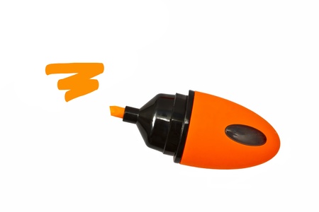 Mini highlighter isolated on white backgroundの写真素材