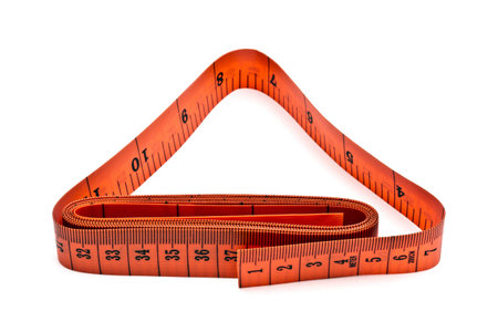 Tape measure closeup on white background 