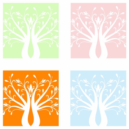 Abstract art trees of four seasonsのイラスト素材