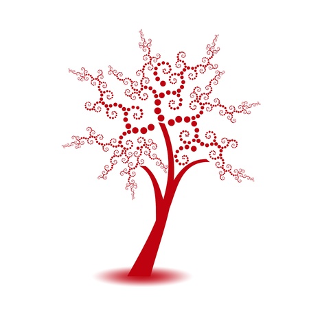 Beautiful art tree with polka dots isolated on white backgroundのイラスト素材