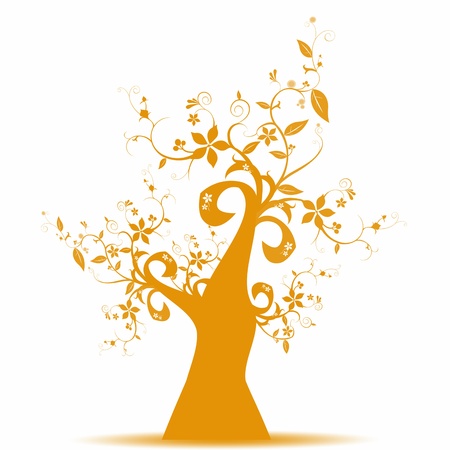 Beautiful abstract art tree isolated on white backgroundのイラスト素材