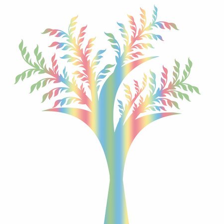 Colorful art tree isolated on white backgroundのイラスト素材