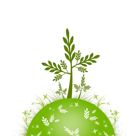  ECO green concept on white backgroundのイラスト素材