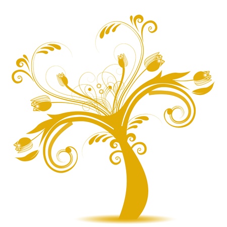 Beautiful art tree isolated on white backgroundのイラスト素材