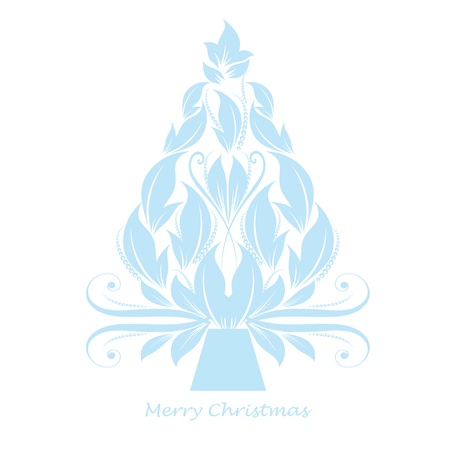 Beautiful abstract christmas tree isolated on white backgroundのイラスト素材