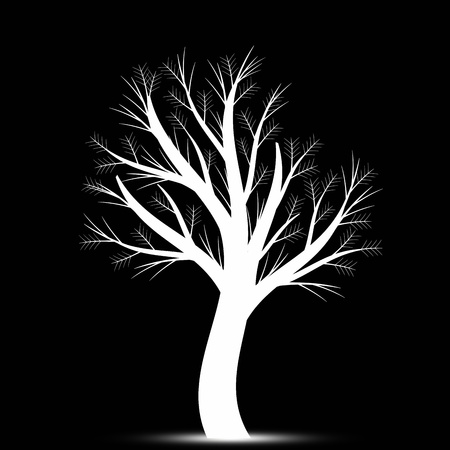 Beautiful art tree isolated on black backgroundのイラスト素材
