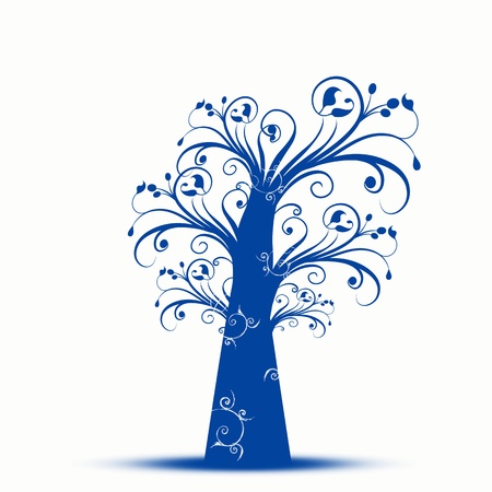 Beautiful art tree isolated on white backgroundのイラスト素材
