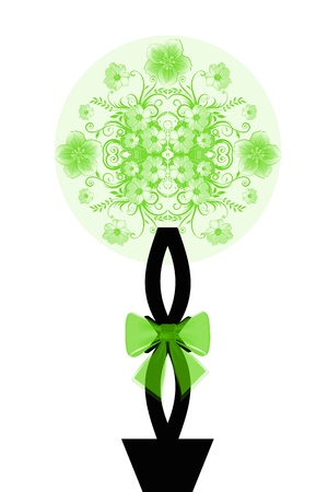 Beautiful bouquet of flower basket isolated on white backgroundのイラスト素材