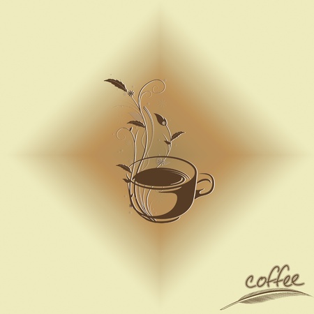 Abstract coffee concept with floral designのイラスト素材