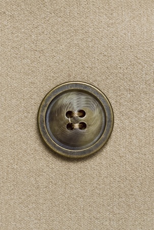 Big button fixed on fabric backgroundの写真素材