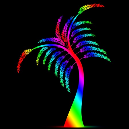 Colorful art tree isolated on black backgroundのイラスト素材