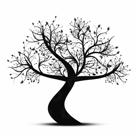Beautiful art tree isolated on white backgroundのイラスト素材