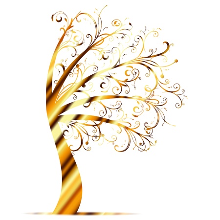Beautiful art tree isolated on white backgroundのイラスト素材
