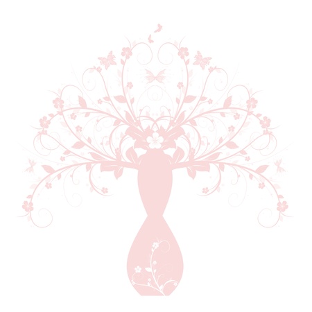 Decoration floral and vase isolated on white background 
のイラスト素材